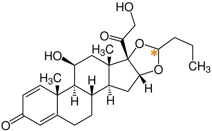 Structure budesonide with stereogenic center