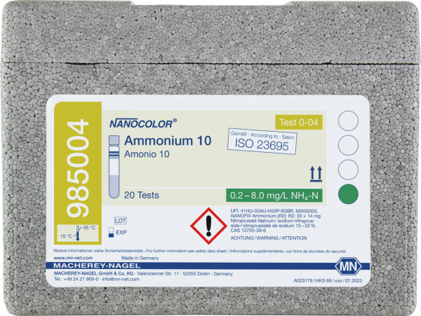 Tube test NANOCOLOR Ammonium 10