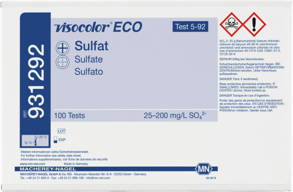 Colorimetric test kit VISOCOLOR ECO Sulfate, refill pack