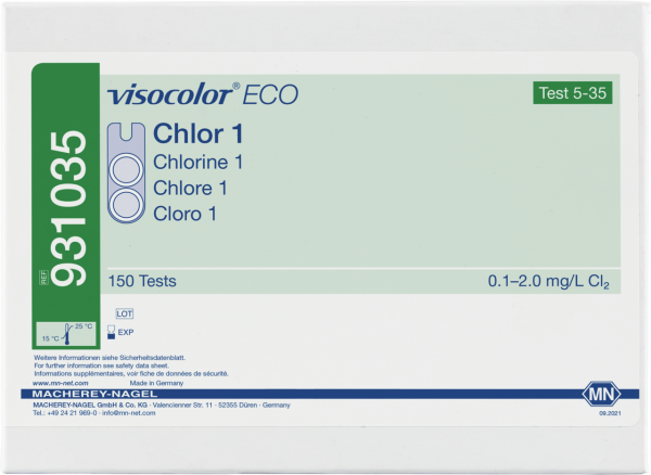 Colorimetric test kit VISOCOLOR ECO Chlorine 1, free and total