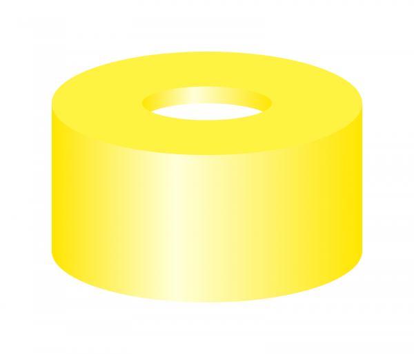 Snap ring closure, N 11, PE(hard),yellow,center hole,Silicone w./PTFE red,1.0 mm