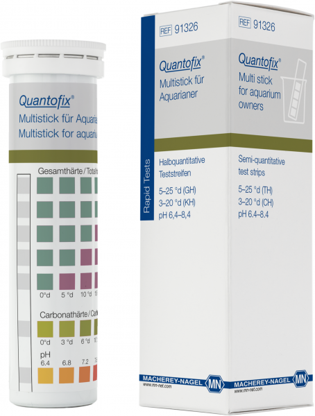 Semi-quantitative test strips QUANTOFIX Multistick for aquarium owners 100 tests