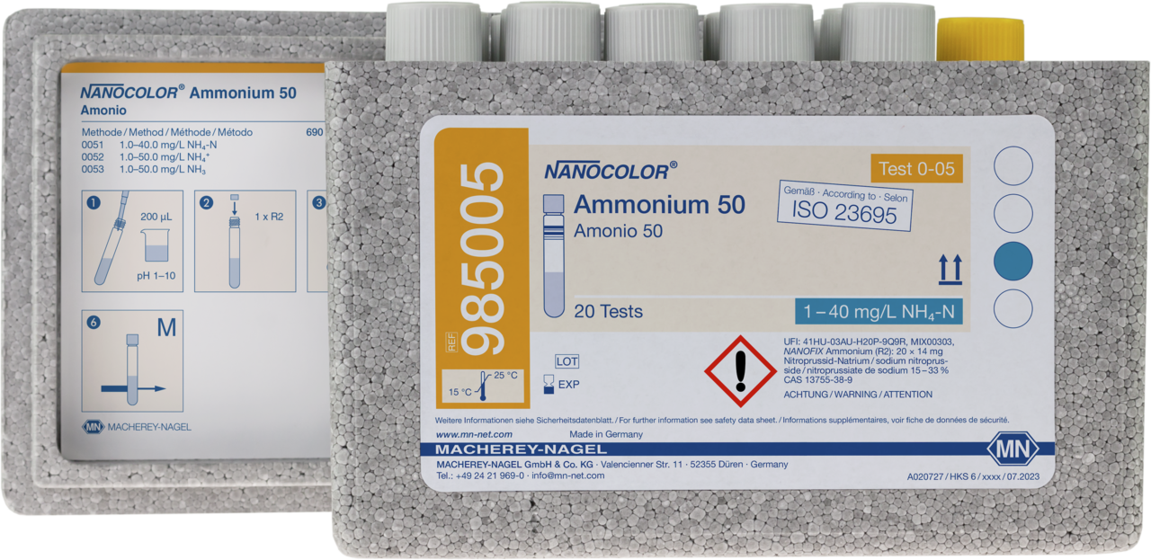 Tube test NANOCOLOR Ammonium 50, MACHEREYNAGEL, MN MACHEREYNAGEL
