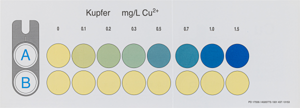 Color comparison chart for VISOCOLOR ECO Copper