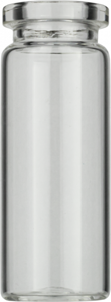 Crimp neck vial, N 20, 20.5x54.5 mm, 10.0 mL, flat bottom, flat neck, clear