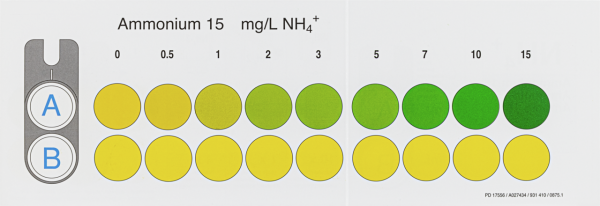 Color comparison chart for VISOCOLOR ECO Ammonium 15